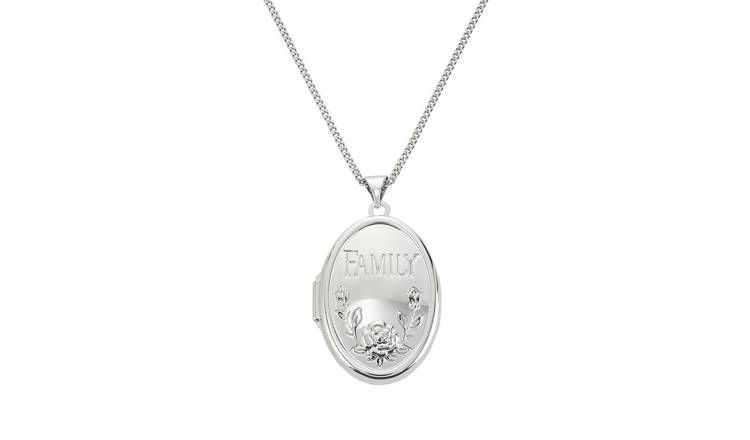 Buy Moon Back Sterling Silver Oval Family Locket Womens Necklaces Argos