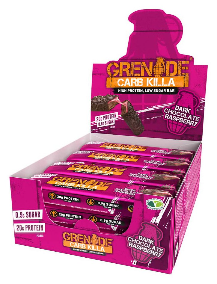 Grenade Dark Raspberry Chocolate Carb Killa Bars x12