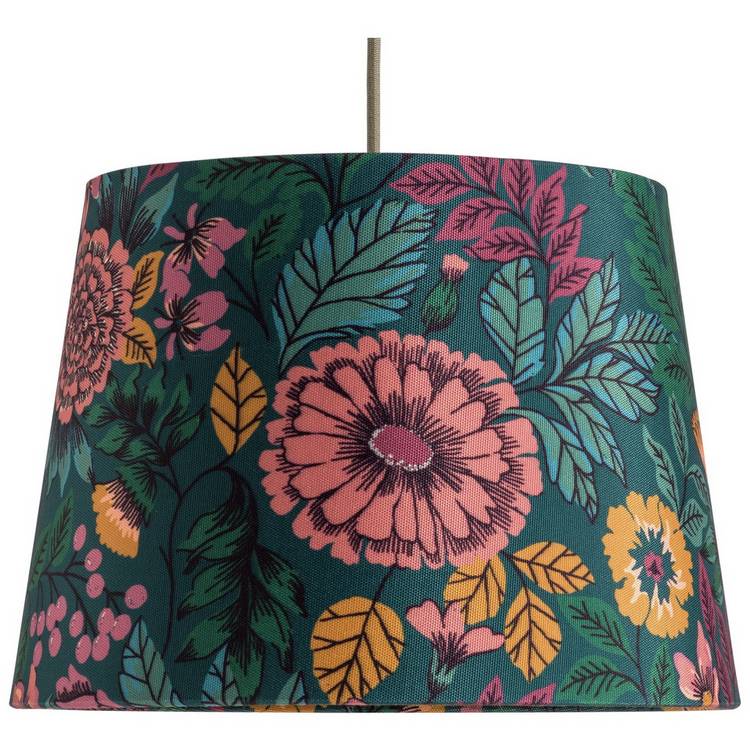 Argos Home Green & Gold Floral Tapered Lampshade - 35cm 0
