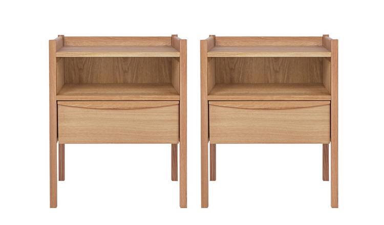 Habitat Derwent 2 Bedside Table Set - Oak