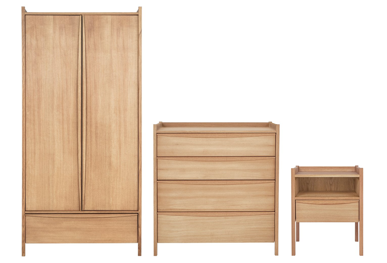 Habitat Derwent 3 Piece 2 Door Wardrobe Set - Oak