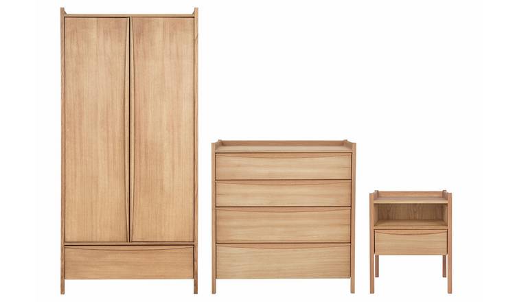 Habitat Derwent 3 Piece 2 Door Wardrobe Set - Oak