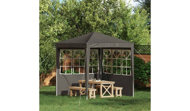 Walplus 200 x 195 cm PE Steel Frame Party Tent Sidewalls 2pcs - Anthracite