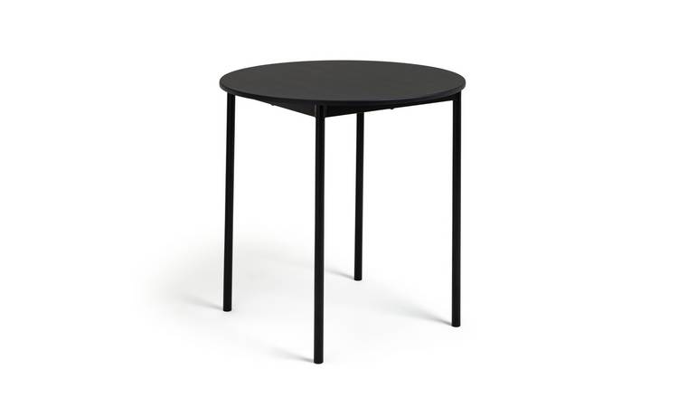 Black 2 outlet seater dining table