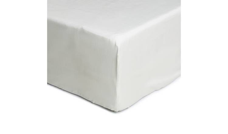 Habitat Cool Cotton Lyocell White Fitted Sheet - Single