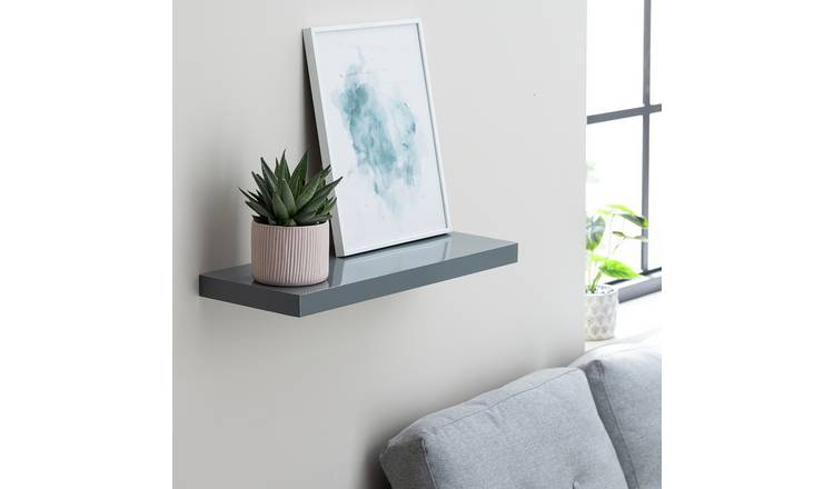 Habitat Jak 60cm Floating Shelf - Grey Gloss