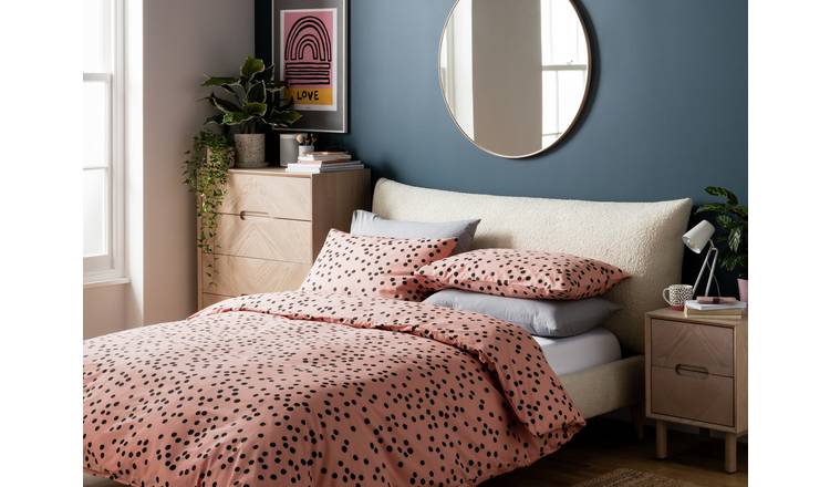 Buy Habitat Cotton Dot Penny Pink & Black Bedding Set Single Duvet