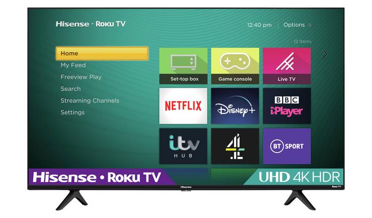 Hisense Large 50 Inch 4K Smart TV Ultra HD Television HDR Freeview Play Internet Wifi 