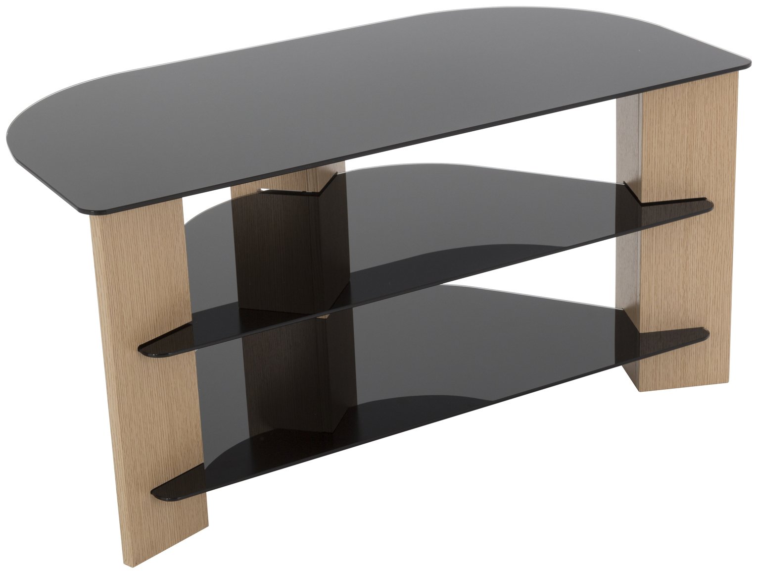 AVF Up To 42 Inch TV Stand - Black Glass and Oak Effect