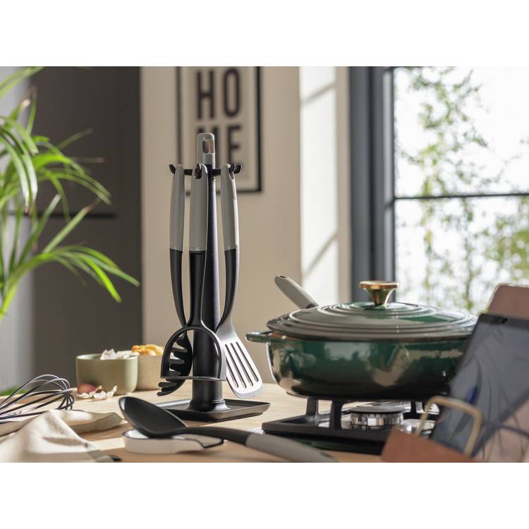 Argos Home 6 Piece Utensil Set with Stand - Black 0