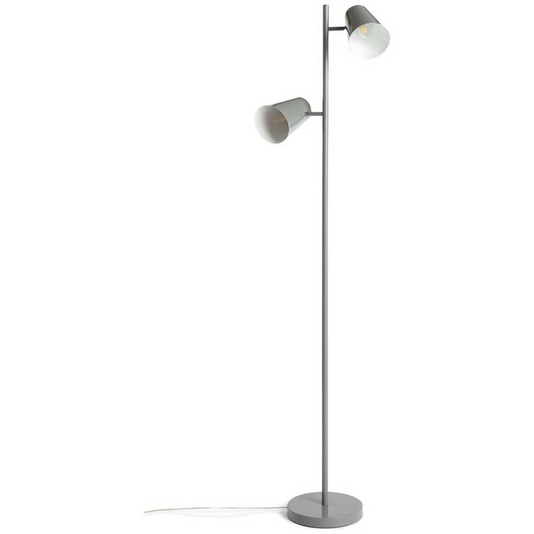 Habitat Iras Double Head Floor Lamp - Grey 0