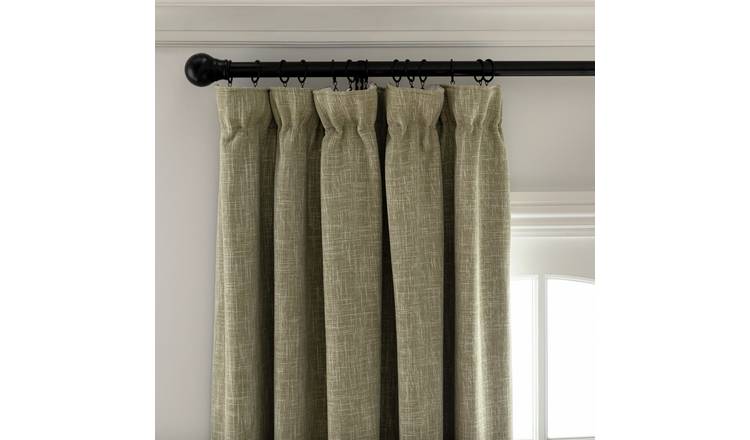 Buy Habitat Linen Look Blackout Pencil Pleat Curtains -Olive | Curtains