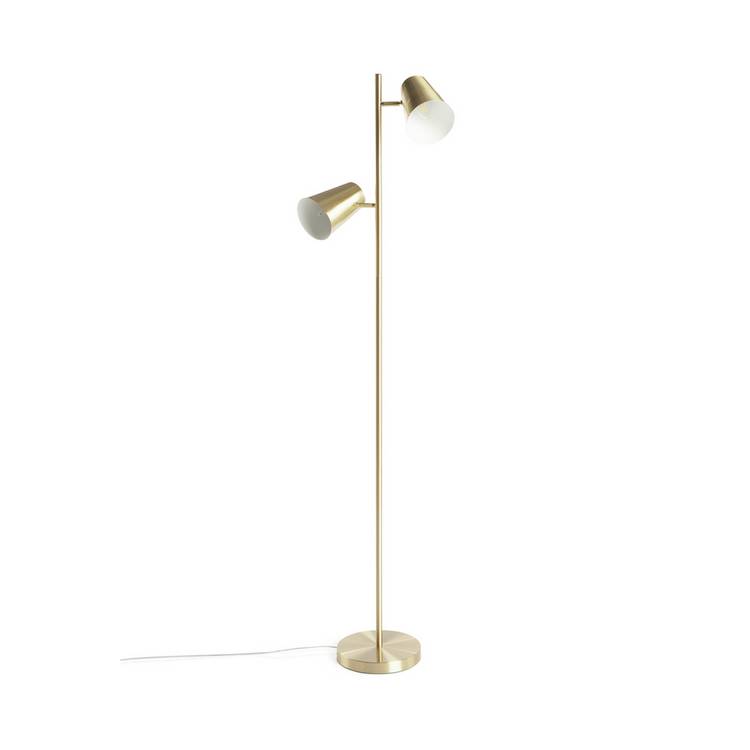 Habitat Iras Brass 2 Light Floor Lamp - Gold 0