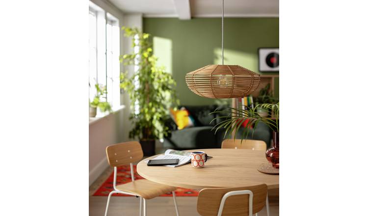 Rattan deals lampshade pendant