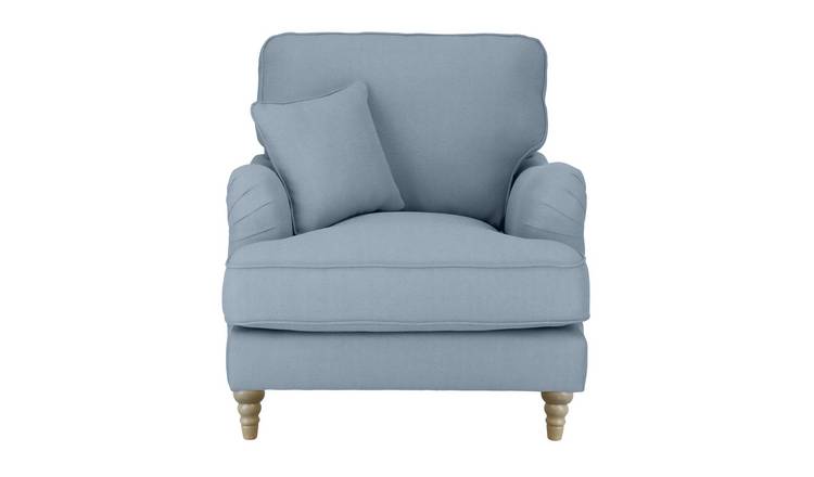 Habitat Matilda Velvet Chair - Light Blue