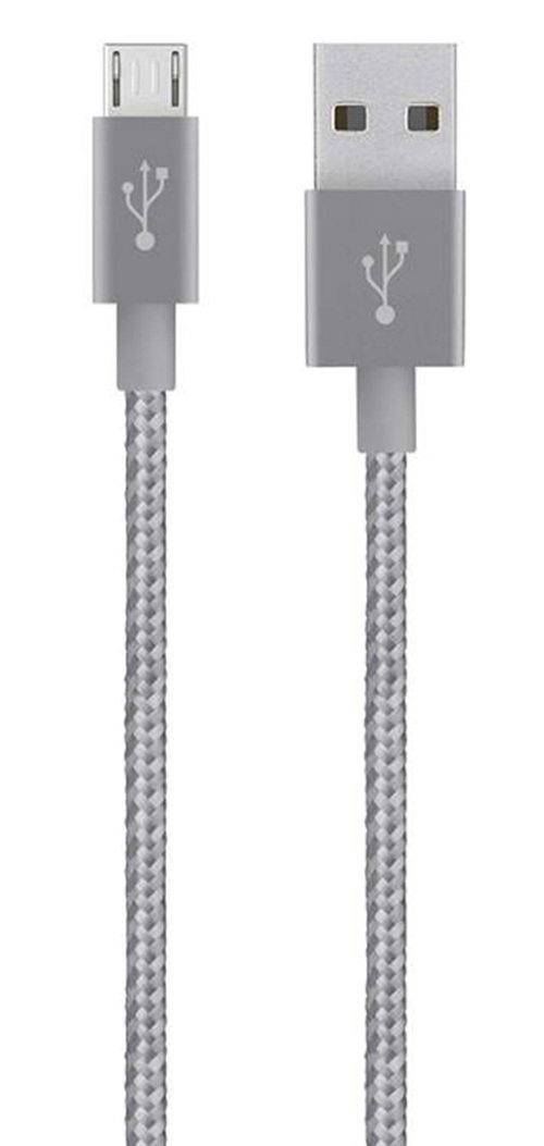 Belkin 1.2m Micro-USB to USB Braided Cable - Grey