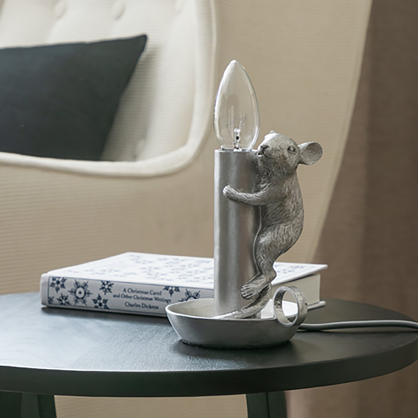 Argos Home Mouse Table lamp - Silver