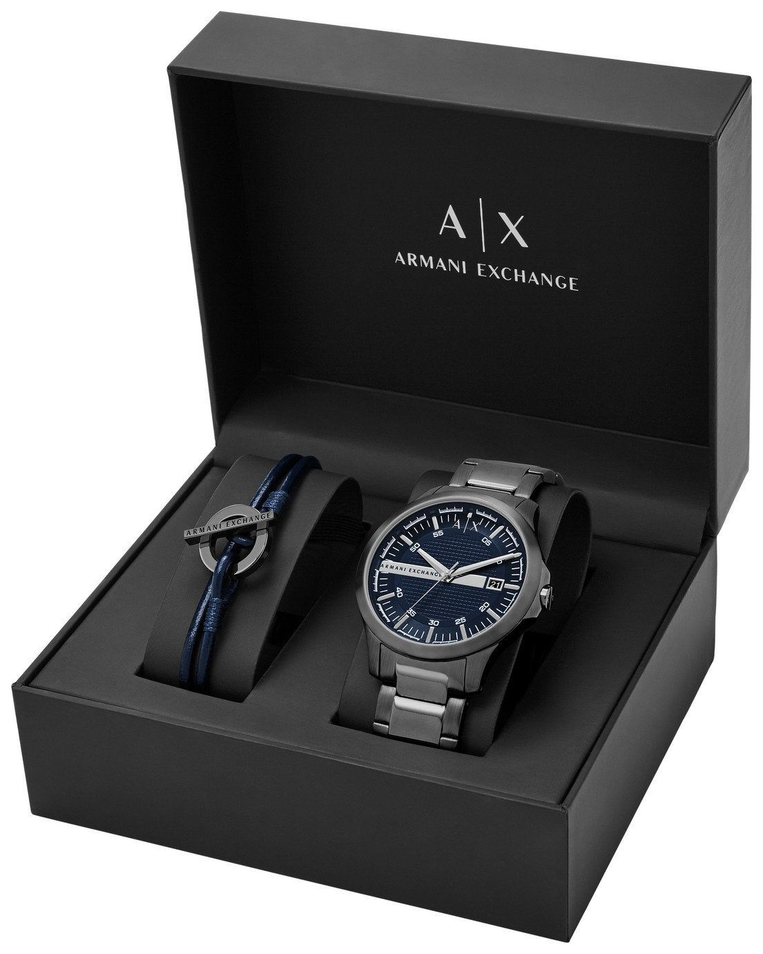 Armani Exchange Men's Silver Stainless Steel Watch Gift Set