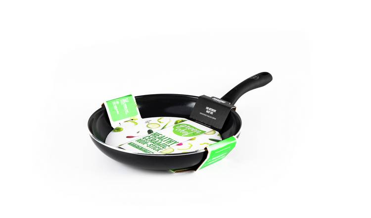 GreenChef Soft Grip 100% ToxinFree Healthy Ceramic Nonstick Metal  Utensil/Induction/OvenSafe Frying Pan - 20cm - Black
