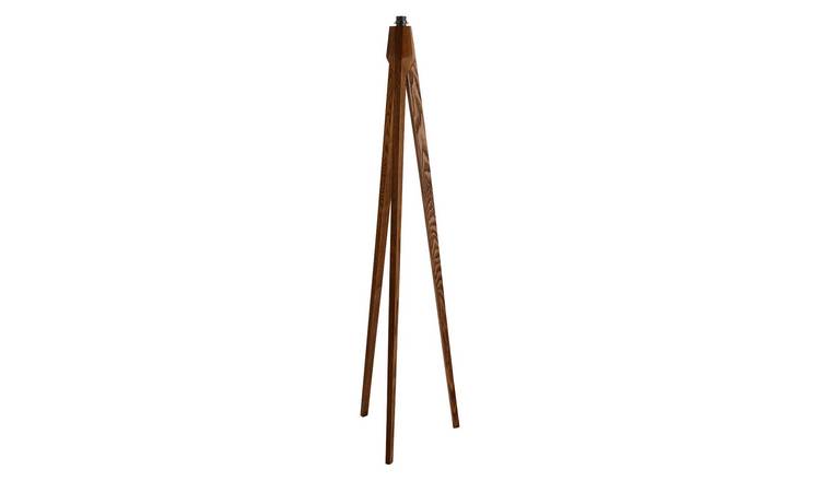 Walnut tripod store floor lamp