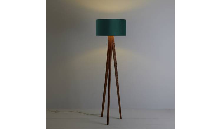 Dark wood deals tripod table lamp