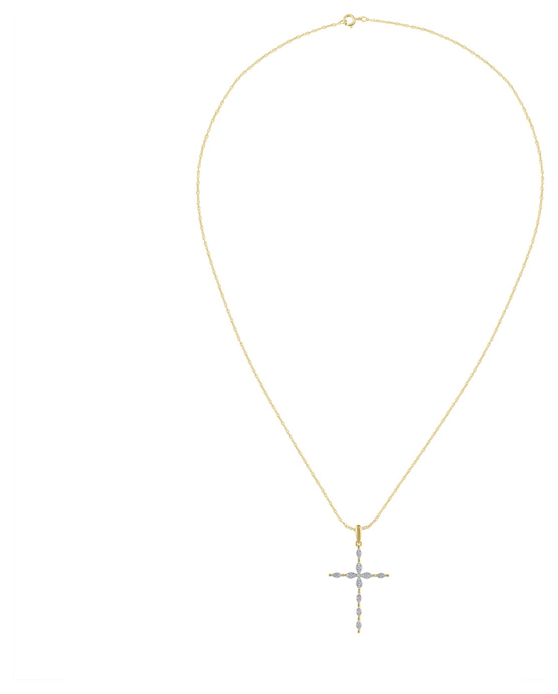 Revere 9ct Gold 0.15ct tw Diamond Cross Pendant Necklace Review