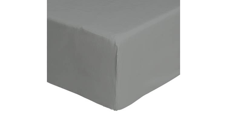 Habitat Cool Cotton Lyocell Dove Grey Fitted Sheet- Single