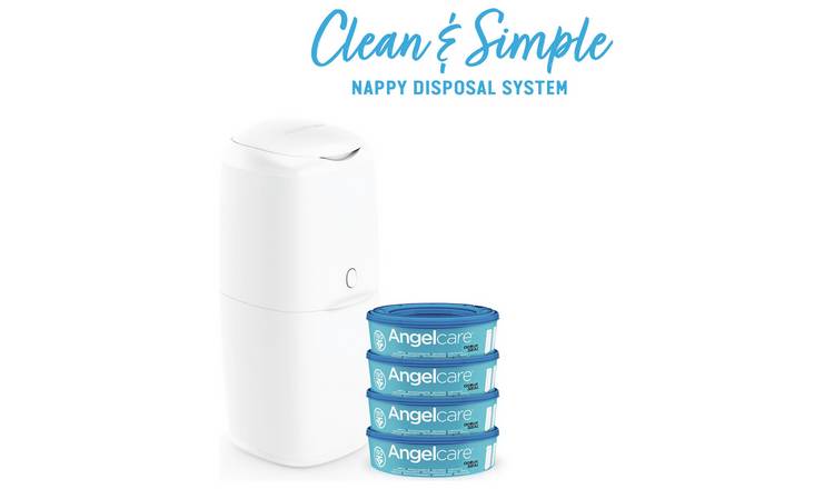 Angelcare Nappy Bin and 4 Refill Cassettes