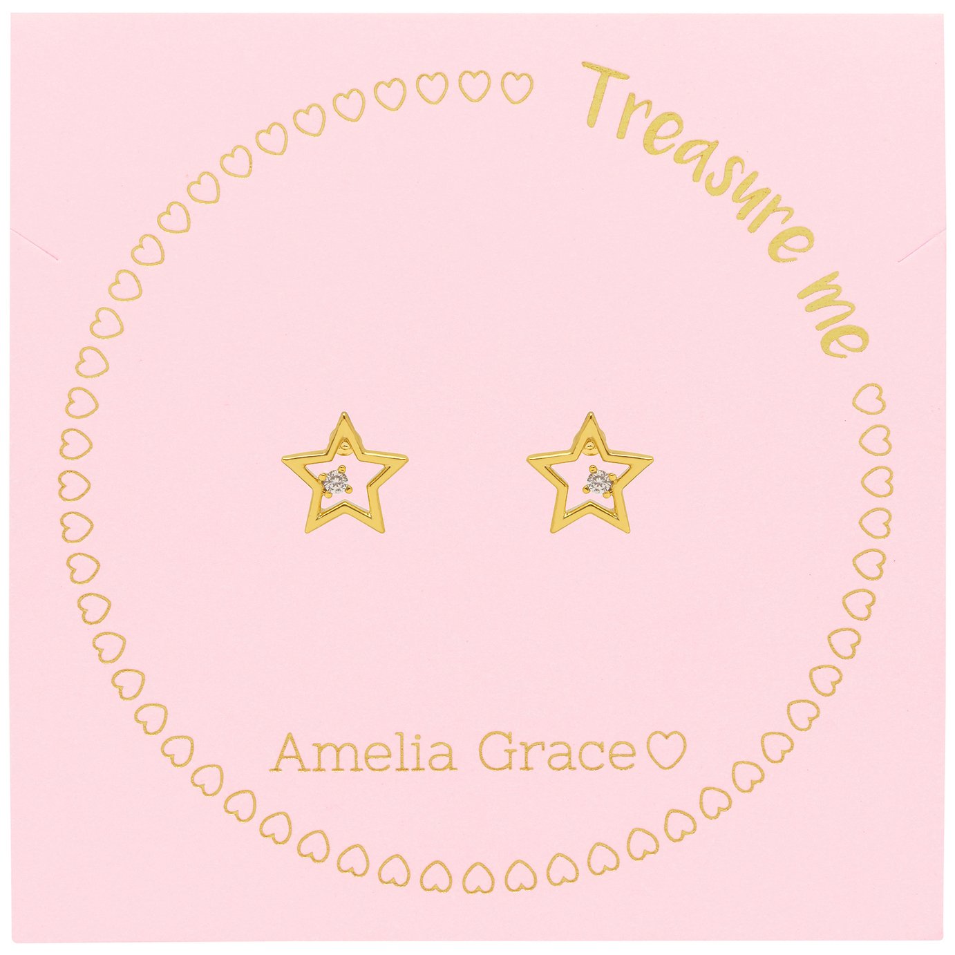 Amelia Grace Open Star Gold Plated Cubic Zirconia Earrings Review