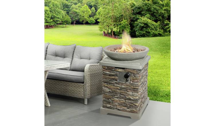 Teamson Home HF29308AA UK Gas Fire Pit With Cover