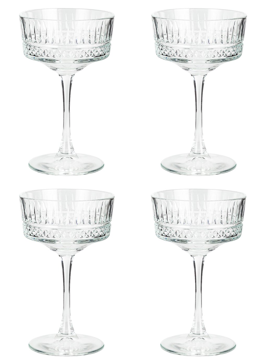 Habitat Pressed Set of 4 Champagne Coupe Glasses