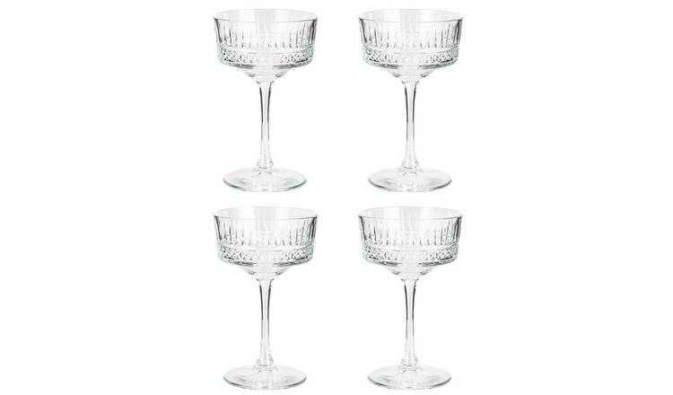 Habitat Pressed Set of 4 Champagne Coupe Glasses