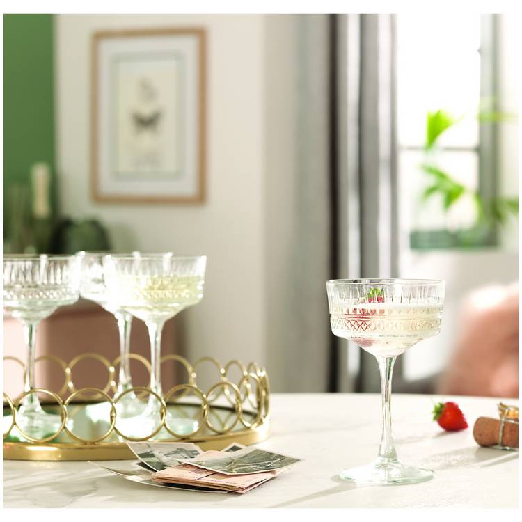 Habitat Pressed Set of 4 Champagne Coupe Glasses 0