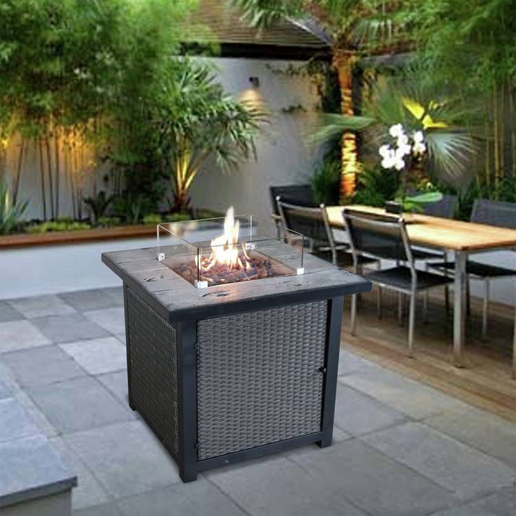 Teamson Home HF25601BA UK Gas Fire Pit With Cover 0