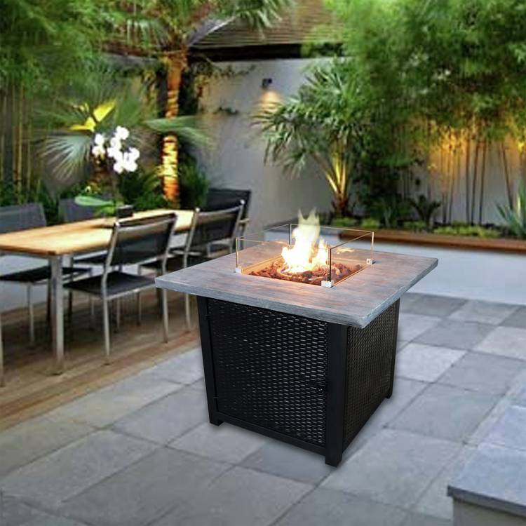 Teamson Home HF34501BA UK Gas Fire Pit With Cover 0