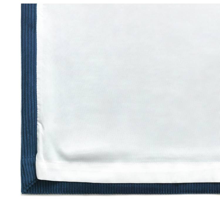 Habitat Cord striped Fully Lined Eyelet Curtains - Navy Blue 0
