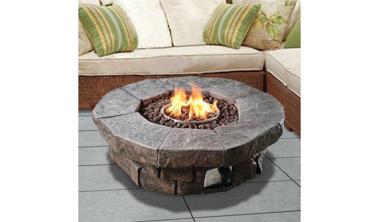 Teamson Home HF11802AA UK Gas Fire Pit With Cover
