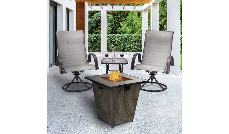 Teamson Home HF30200AA UK Gas Fire Pit With Cover