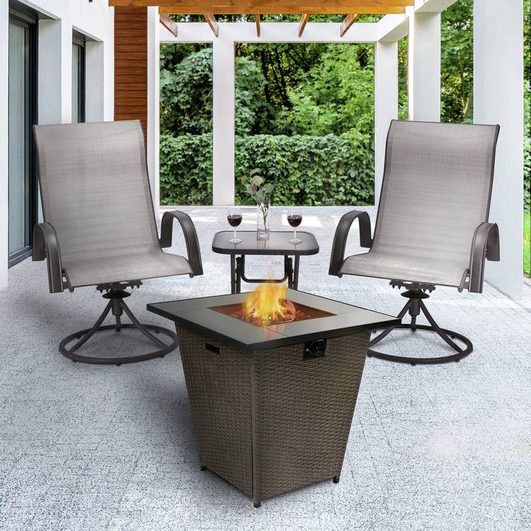 Teamson Home HF30200AA UK Gas Fire Pit With Cover 0