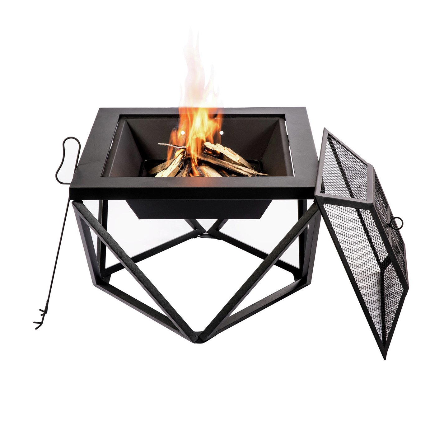 Teamson Home PT-FW0002 Wood Burning Fire Pit With Cover