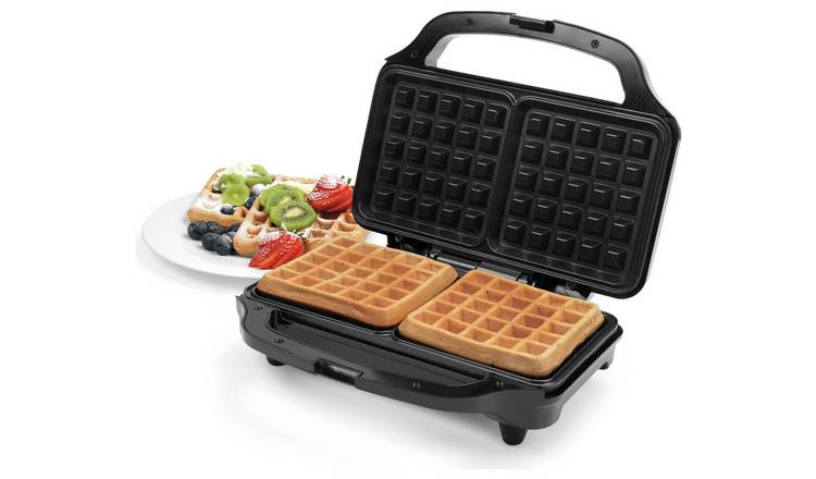 Dash Mini Waffle Maker A Waffle Iron with 7 Removable Plates and Storage, Blue