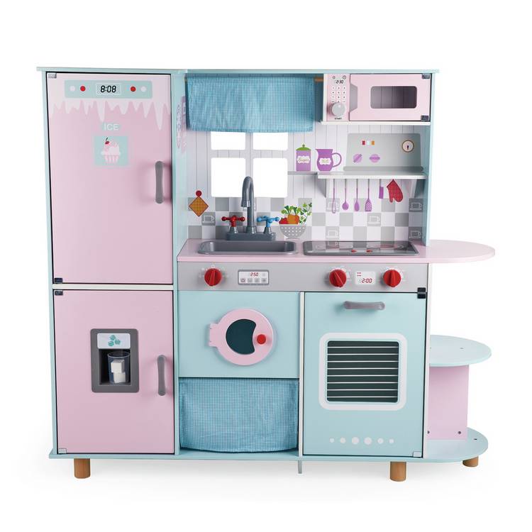 Chad Valley Wooden Deluxe Pink and Blue Toy Kitchen 0