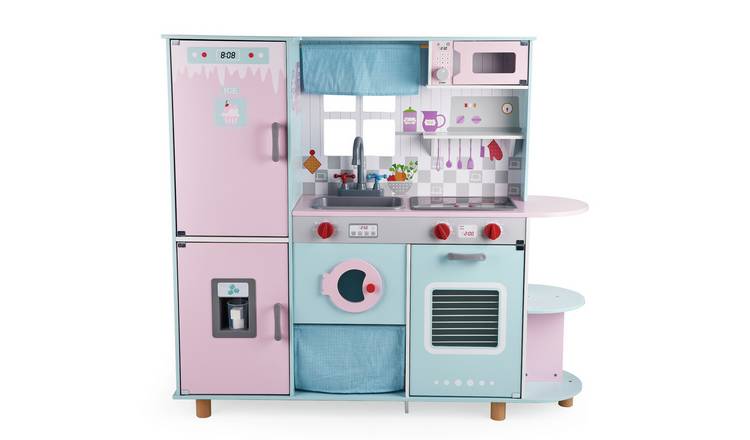 Chad Valley Wooden Deluxe Pink and Blue Kitchen