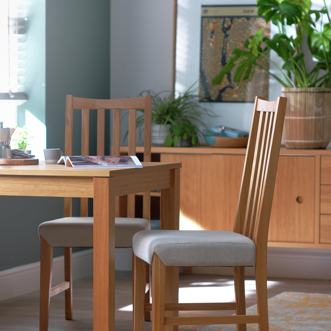 Habitat Rosmond Pair of Oak Dining Chairs