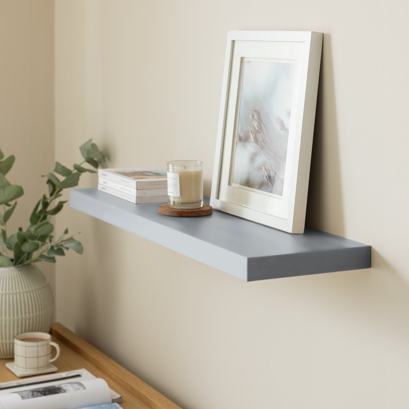 Habitat Jak 80cm Floating Shelf - Grey