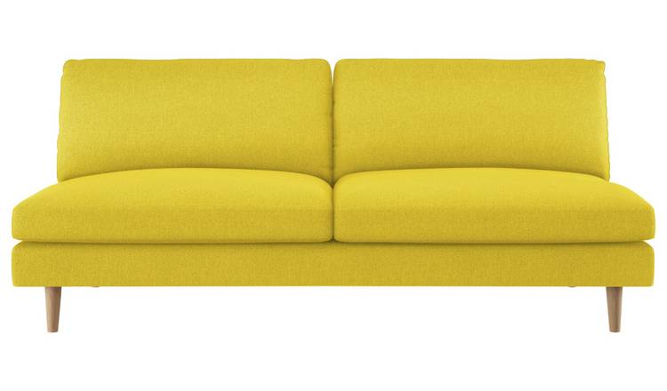 Habitat Teo 3 Seater Fabric Sofa - Yellow