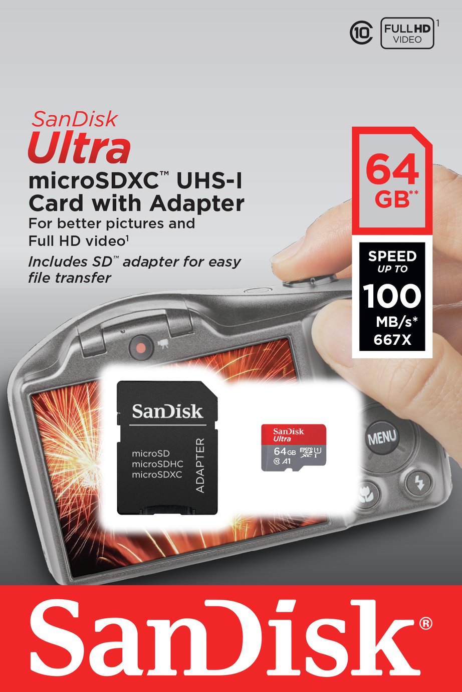 SanDisk Ultra 100MBs Micro SDXC Memory Card - 64GB