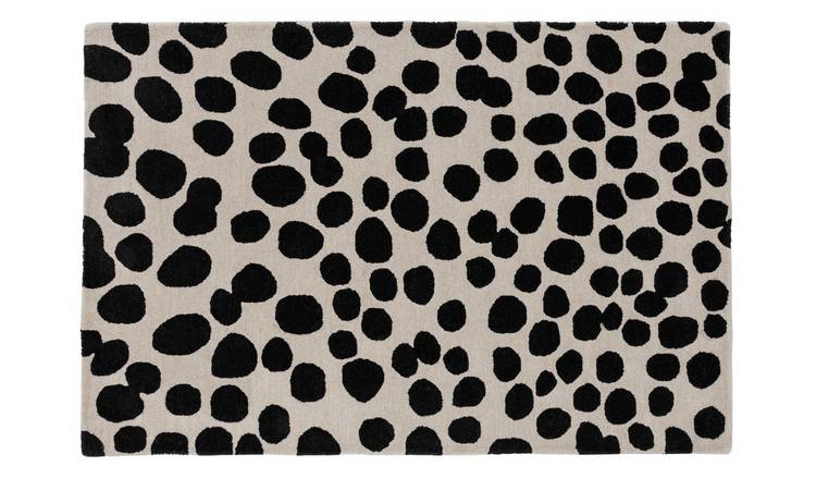 Habitat Cheetah Spotted Wool Rug - 120x180cm - Black & White