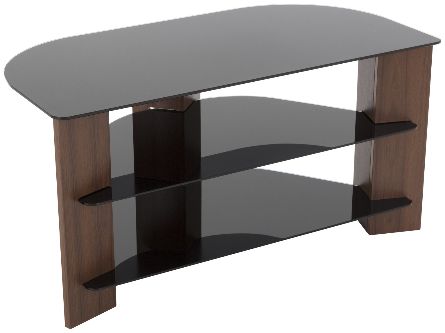 AVF Up To 42 Inch TV Stand - Black Glass and Walnut Effect