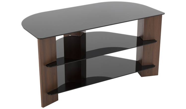 AVF Up To 42 Inch TV Stand - Black Glass and Walnut Effect